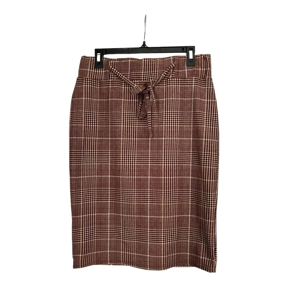 Classic Concepts brown plaid patterned skirt